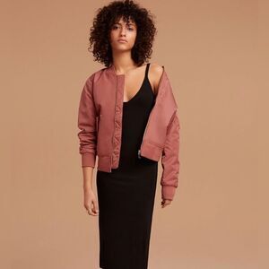 Aritzia Wilfred Free Pink Avion Bomber Jacket womens size XS